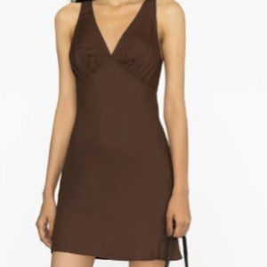 NWT Reformation Calix V-Neck Dress - Brown XS